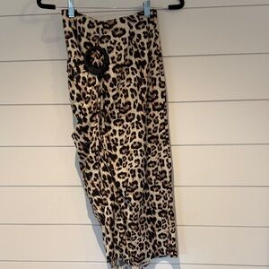 Zara Animal Print Midi Skirt